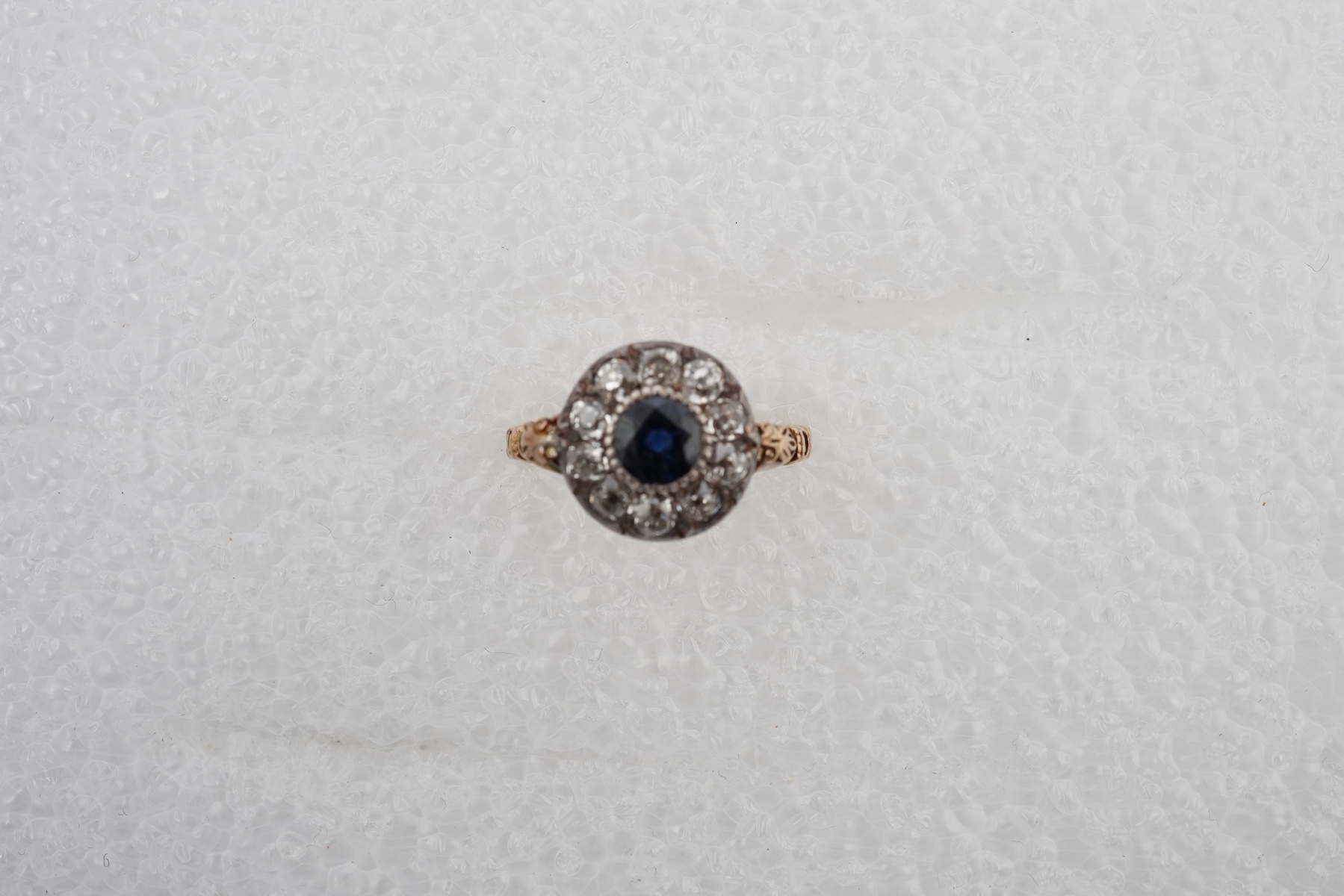 A sapphire and diamond ring, early 19th century